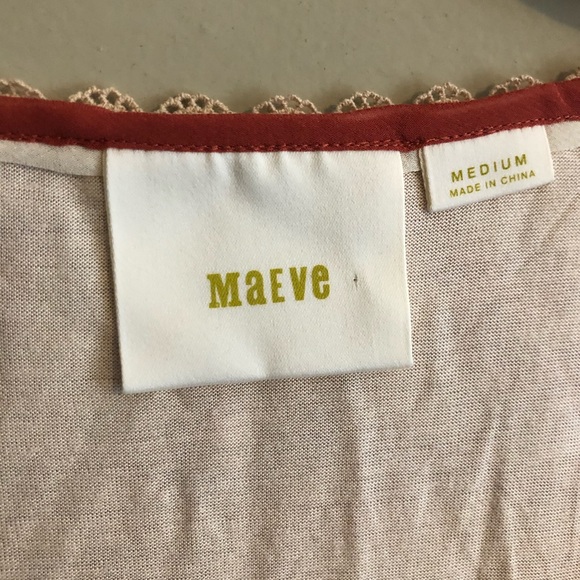 Anthropologie Maeve Orange Top M Boho Blouse Print - Picture 3 of 7